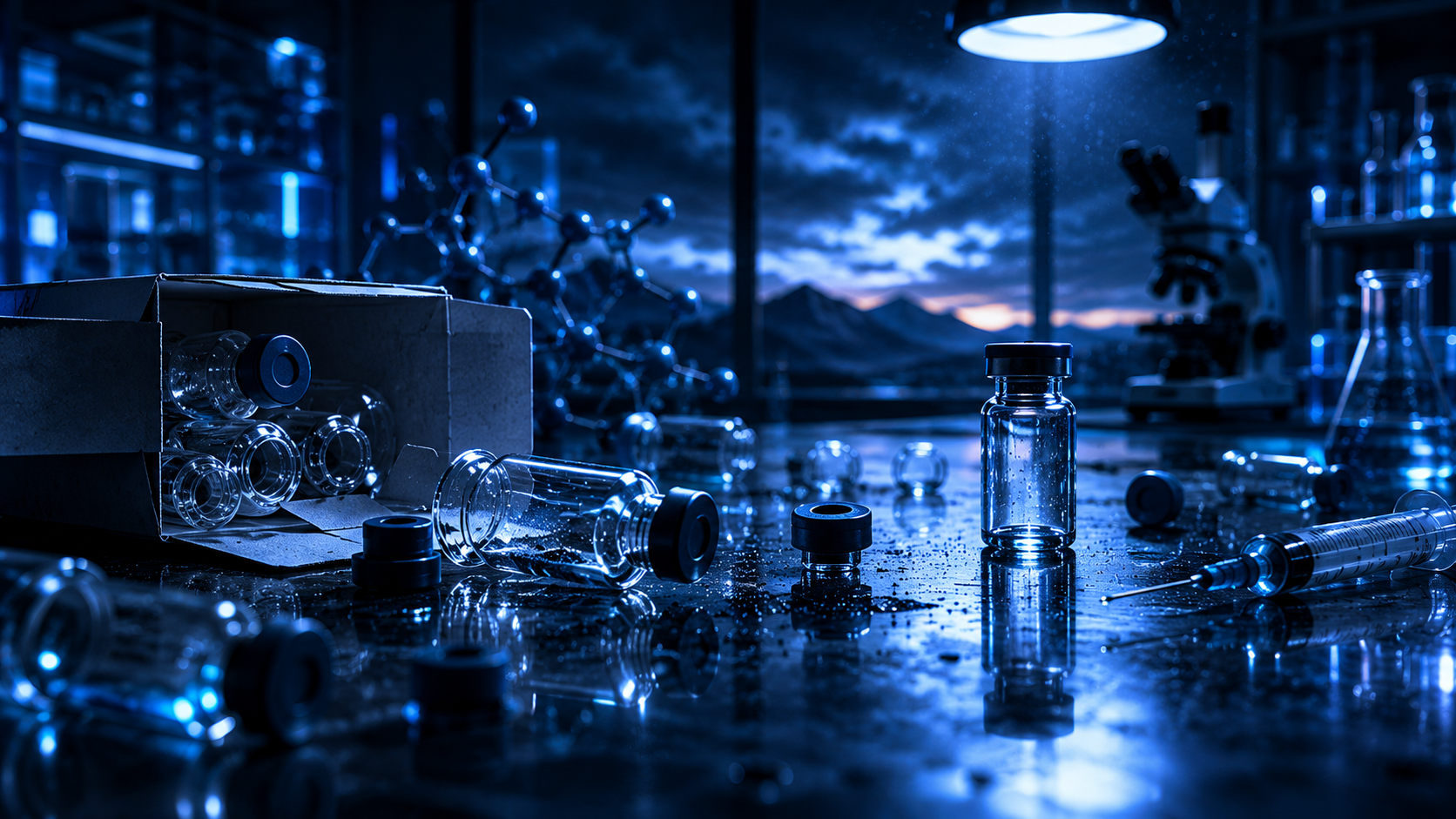Abandoned research peptide vials following vendor closure — Titanborn Research